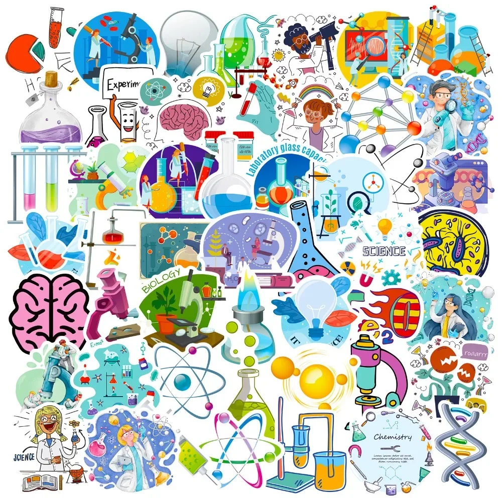 Laptop Accessories Kids - 50PCS Cartoon Science Lab Sticker Aesthetic