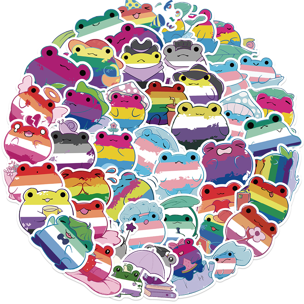Laptop Accessories Kids - 10/30/50pcs Cartoon Rainbow Pride Frog Graffiti