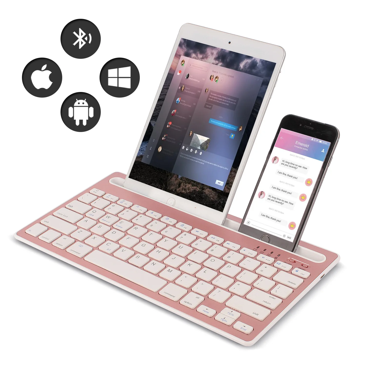 Laptop Accessories Holder - Bluetooth Keyboard Compatible with Android/iOS/Windows systems