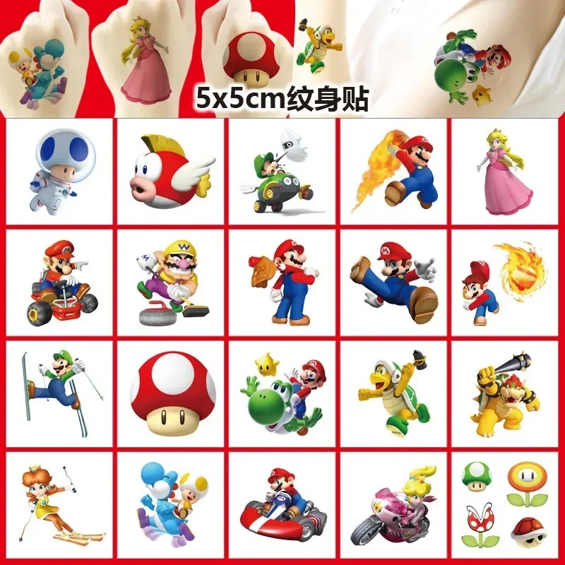 Laptop Accessories Parts - 20PCS 5CM*5CM Cartoon Mario Bros Tattoo