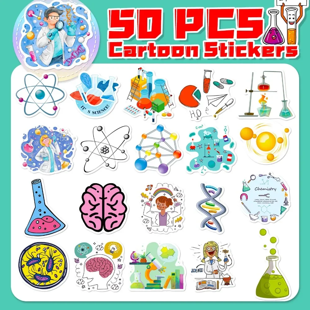 50PCS Cartoon Science Lab Stic - Laptop Accessories Kids avis et prix