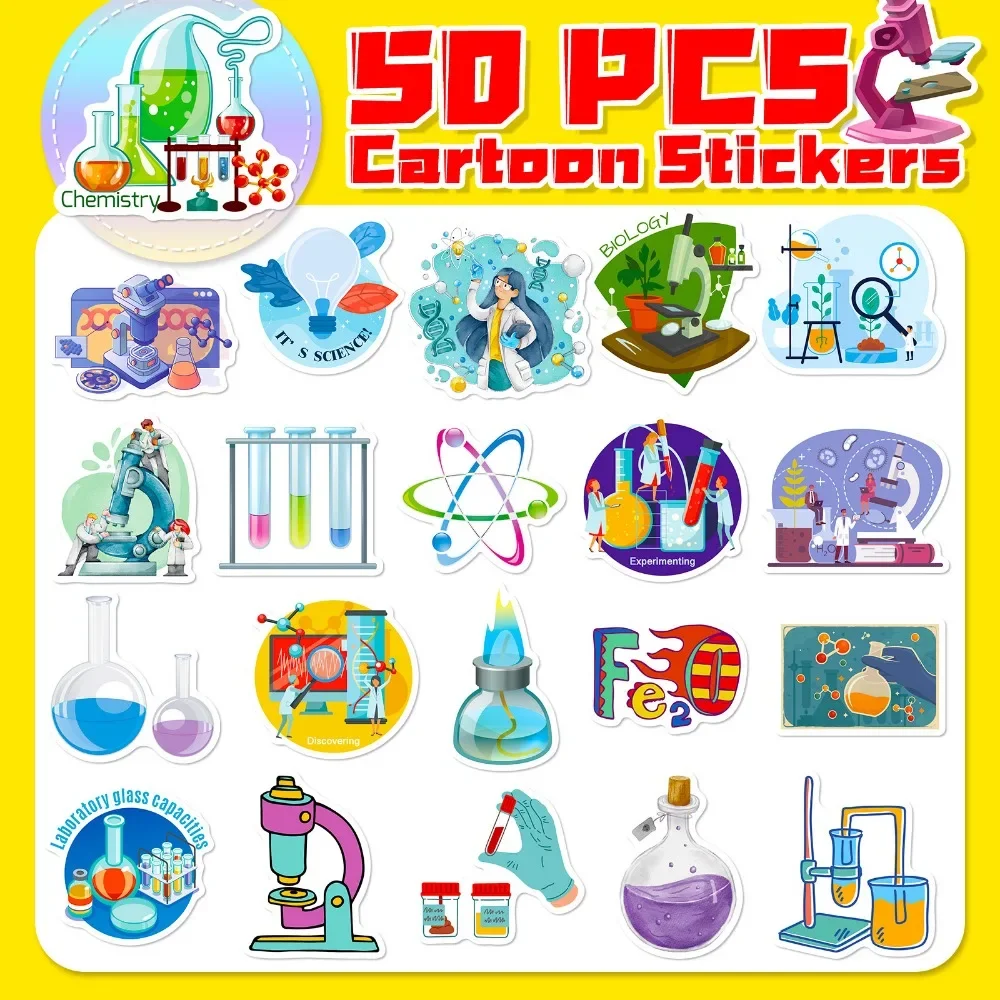 50PCS Cartoon Science Lab Stic - Laptop Accessories Kids avis et prix