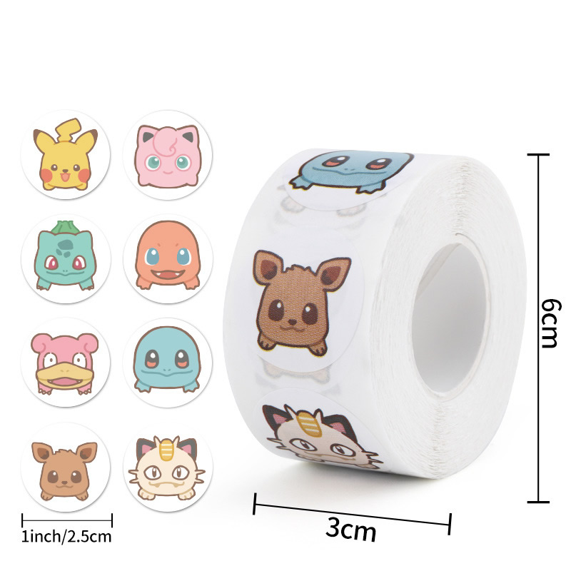 500pcs Roll Cartoon Pokemon St - Laptop Accessories Kids avis et prix