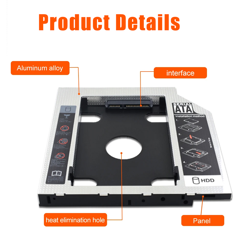 HDD SSD Caddy Adapter SATA 3.0 - Laptop Accessories Holder avis et prix