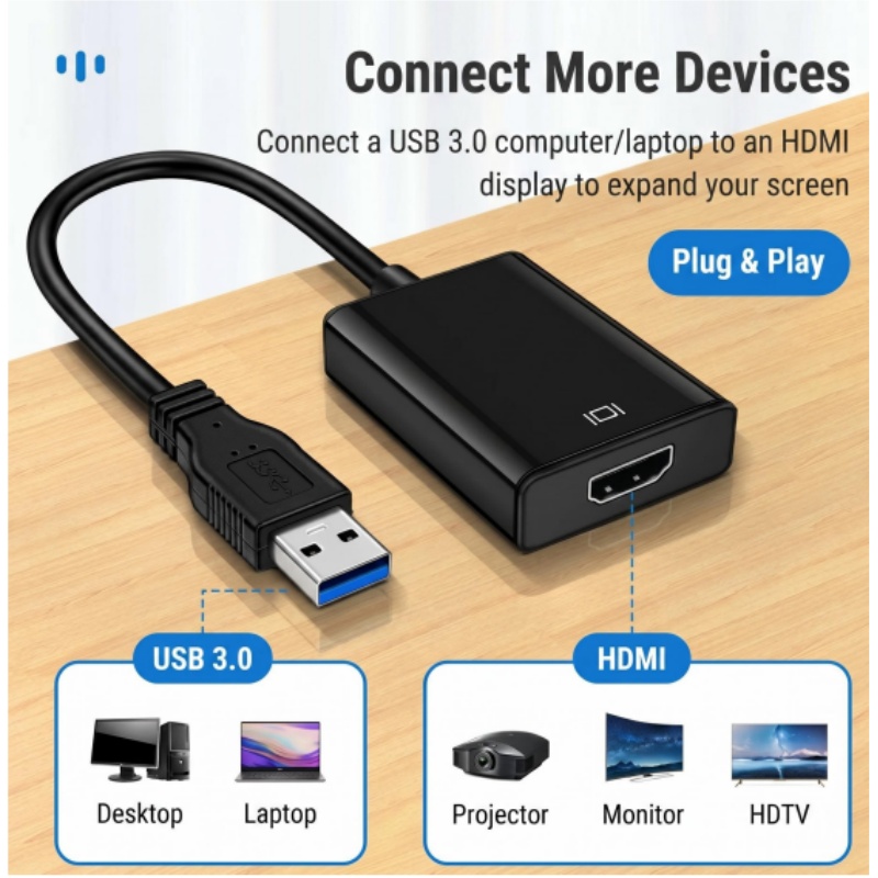USB 3.0 to HDMI Female Adapter - Laptop Accessories Parts avis et prix