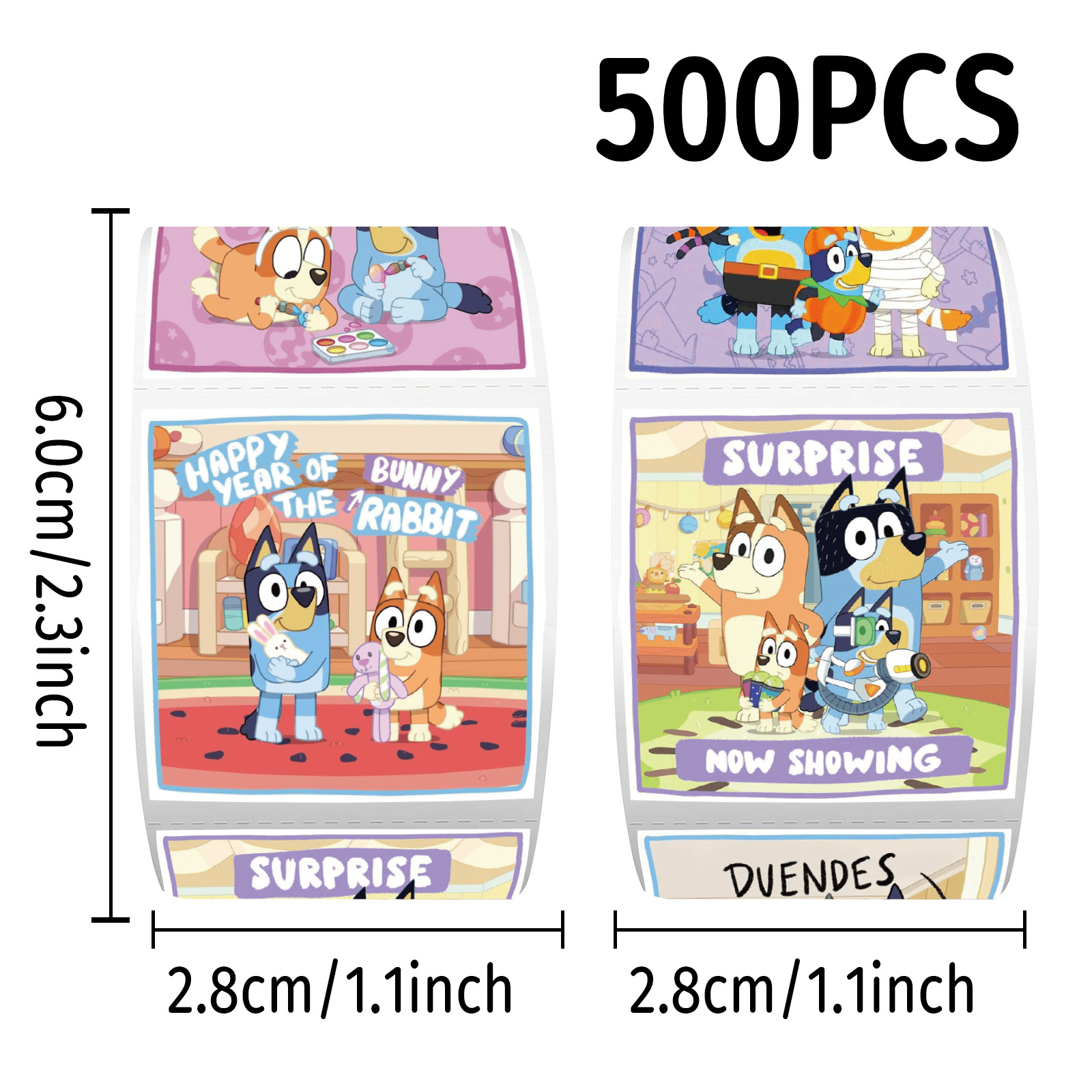 Wholesale 500Pcs/Roll Bluey St - Laptop Accessories Parts avis et prix